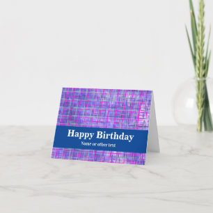 Carte Grille moderne rose et violet Lignes Abstraites
