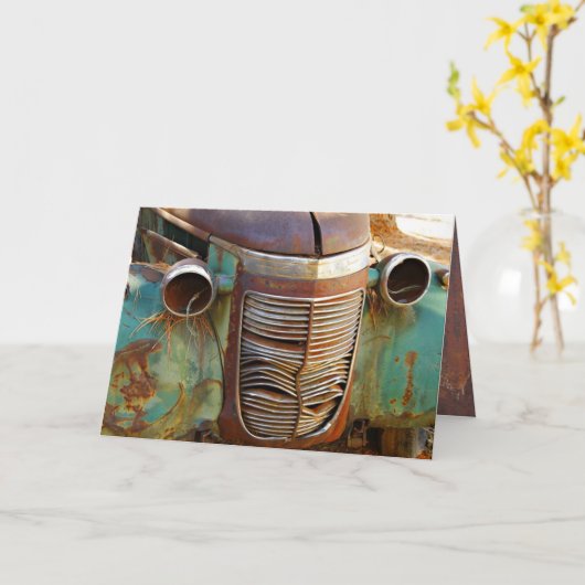 Carte Grille Voiture Vintage (Fleur jaune)