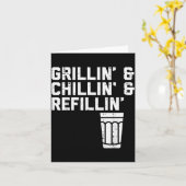 Carte Grillin Chillin Refillin Funny Bbq Grill Drinking (Fleur jaune)