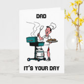 CARTE "GRILLIN' PAPA POUR SON ANNIVERSAIRE* OU SA *FÊTE (Fleur jaune)