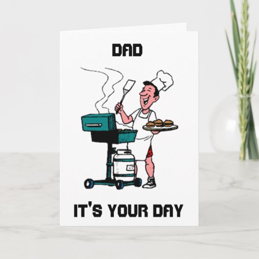 CARTE "GRILLIN' PAPA POUR SON ANNIVERSAIRE* OU SA *FÊTE  (Devant)