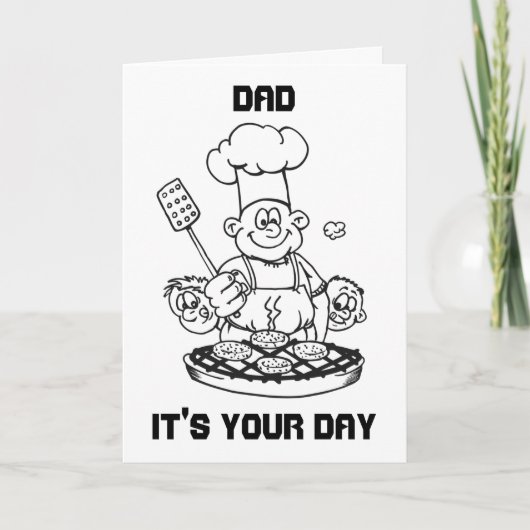 CARTE "GRILLIN' PAPA POUR SON ANNIVERSAIRE* OU SA *FÊTE (Devant)