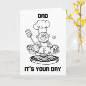 CARTE "GRILLIN' PAPA POUR SON ANNIVERSAIRE* OU SA *FÊTE (Fleur jaune)