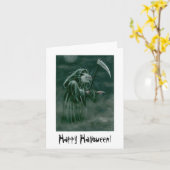 Carte Grim Reaper Rat, Happy Halloween! (Fleur jaune)