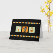 Carte Grimaces de Halloween (Fleur jaune)