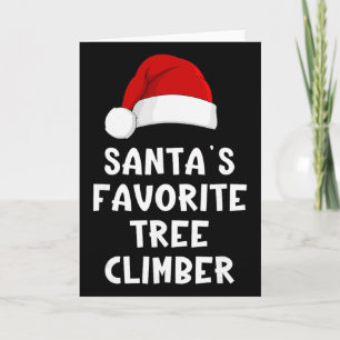 Carte Grimpeur d'arbre préféré du Père Noël de Noël Drôl