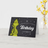 Carte Grinch Chalkboard Anniversaire (Fleur jaune)