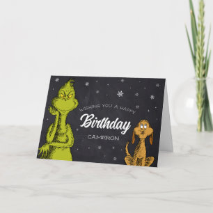 Carte Grinch Chalkboard Anniversaire