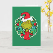 Carte Grinch | Couronne de Noël (Fleur jaune)