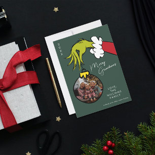 Carte Grinch Joyeux Grinchmas Famille Photo Noël