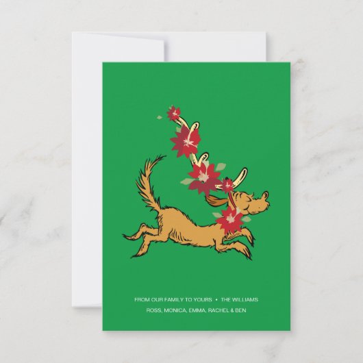 Carte Grinch | Max Christmas Pointsettia (Devant)