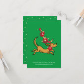 Carte Grinch | Max Christmas Pointsettia (Devant/Arrière en situation)