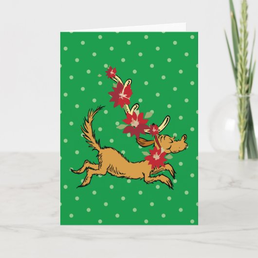 Carte Grinch | Pointsettia de Noël de Max (Devant)