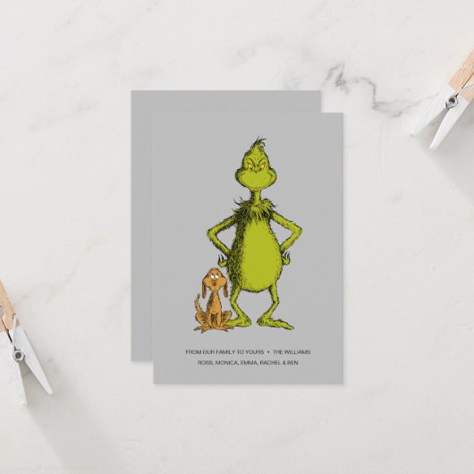 Carte Grinch | posture de Max et Grinch (Devant/Arrière en situation)