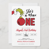 Carte Grinch She's a Mean One 1st Birthday (Devant)