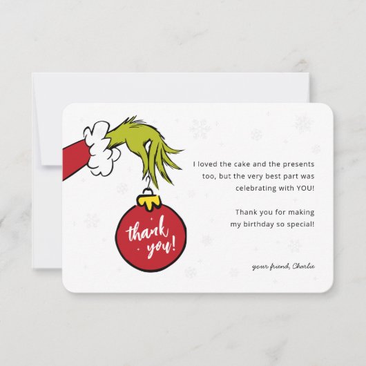 Carte Grinch signifie un Merci d'anniversaire (Devant)