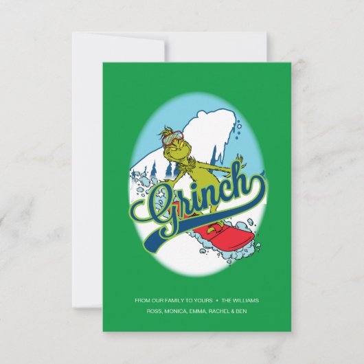 Carte Grinch Snowboarding (Devant)