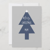 Carte gris bleu arbre de Noël simple (Devant)