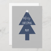 Carte gris bleu arbre de Noël simple (Devant / Derrière)