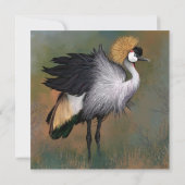Carte Gris Crowned Crane Bonne Anniversaire (Dos)