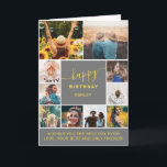 Carte Gris d'anniversaire moderne jaune 10 grille photo<br><div class="desc">Gris d'anniversaire simple moderne et jaune 10 grille de collage photo avec couleurs jaunes modifiables et typographie moderne.</div>