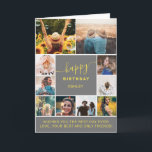 Carte Gris d'anniversaire moderne jaune 10 grille photo<br><div class="desc">Gris d'anniversaire simple moderne et jaune 10 grille de collage photo avec couleurs jaunes modifiables et typographie moderne.</div>