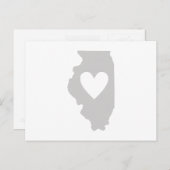 Carte gris de l'Illinois Coeur en forme Amour illi (Devant / Derrière)