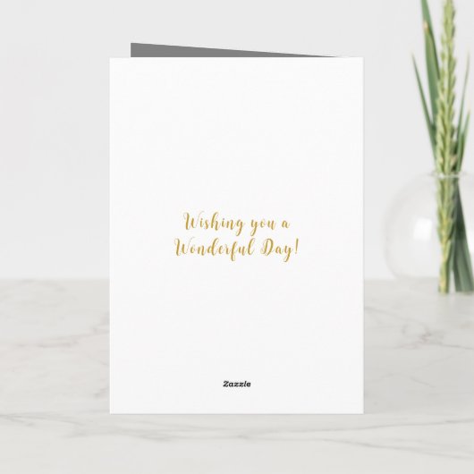 Carte Gris et or ajouter photo soeur en droit anniversai (Dos)