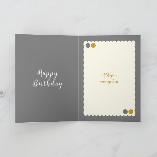 Carte Gris et or ajouter photo soeur en droit anniversai (Intérieur)