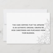 Carte Gris Floral plus grand certificat d'authenticité (Dos)