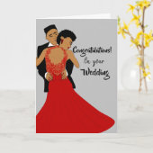 Carte Gris Glamour Mariée et Salle de bal Félicitations (Fleur jaune)