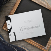 Carte Gris Groomsman Silhouette Simple Mariage Propositi