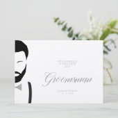 Carte Gris Groomsman Silhouette Simple Mariage Propositi (Debout devant)