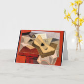 Carte Gris - Guitare et journal (Fleur jaune)