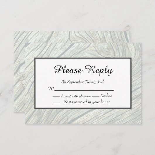 Carte Gris Mariage Rustique (Devant / Derrière)