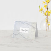 Carte Gris moderne et Merci Marbre blanc (Fleur jaune)