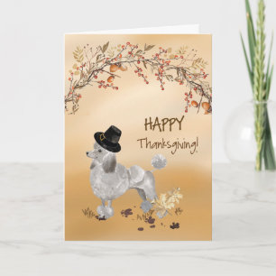 Carte Gris Poodle Drôle Pèlerin Casquette Thanksgiving