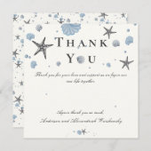 Carte Gris Starfish Blue Beach Wedding (Devant / Derrière)