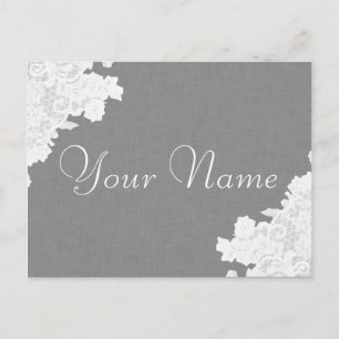 Carte grise d'avis de toile et de dentelle