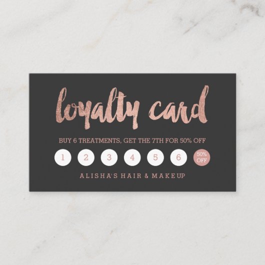 Carte grise de fidélité de faux de typographie (Devant)