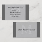 Carte grise de visite avec filigrane (Devant / Derrière)