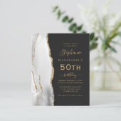 Carte grise dorée Agate Code QR 50e Anniversaire (Debout devant)
