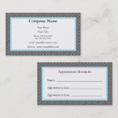 Carte grise et bleue de rappel de rendez-vous (Devant / Derrière)