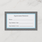 Carte grise et bleue de rappel de rendez-vous (Dos)