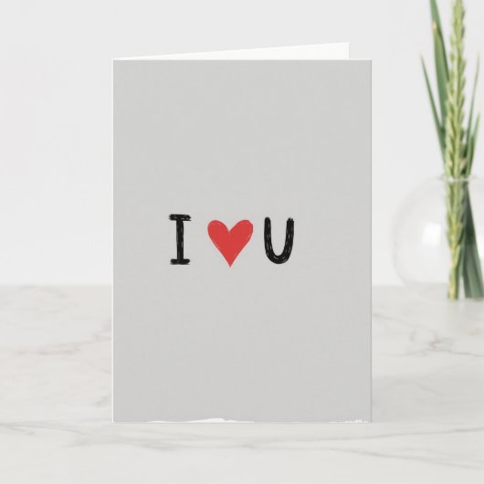 Carte grise Je t'aime (Devant)
