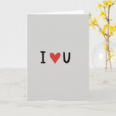 Carte grise Je t'aime (Fleur jaune)