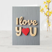 Carte grise Je t'aime (Fleur jaune)