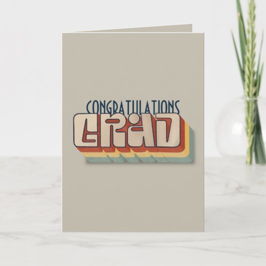 Carte grise moderne retro 3D typographique (Devant)