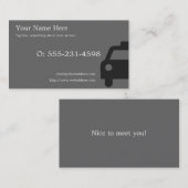 Carte grise, noire, et blanche de chauffeur de (Devant / Derrière)