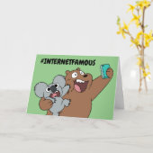 Carte Grizz & Nom Nom - #InternetFamous (Fleur jaune)